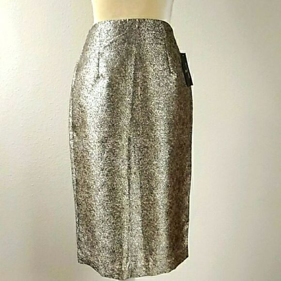 Worthington Good Metalic Christmas Women Skirt Size4 - Picture 2 of 15